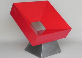 CADRE POLYESTER ROUGE BASE INOX